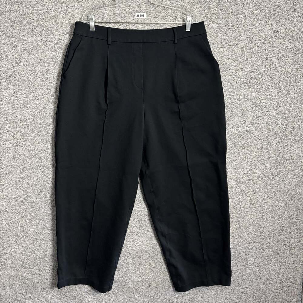 Spanx Women's Plus Size 1X Black Ponte Barrel Leg Pants Pull On Office Wear